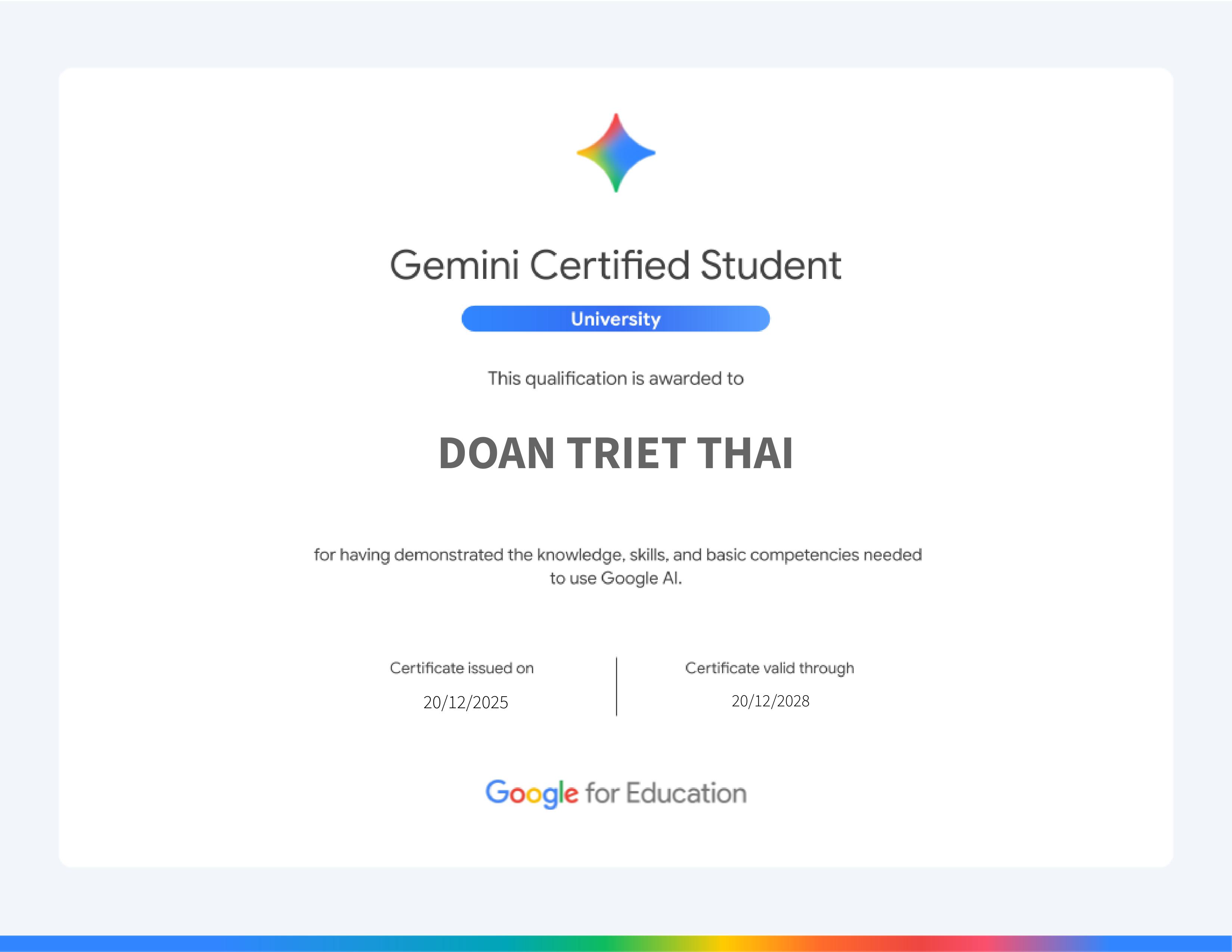 Chứng chỉ AI của Google cho học sinh